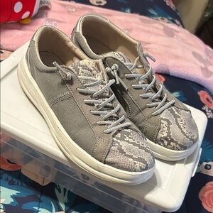 Hey Dude Gray and Snake Print Women's Sneakers